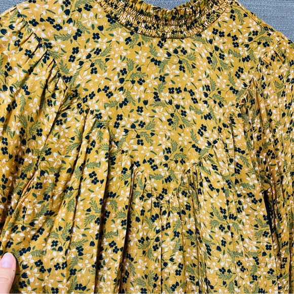 William Rast Mustard Floral Print Top Size M - Picture 5 of 13
